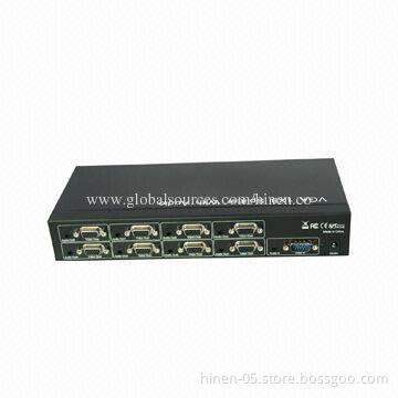 VGA Splitter 1x8 with Audio, Supports Highest Video Resolution Up to 1920 x 1200 and 1080p
